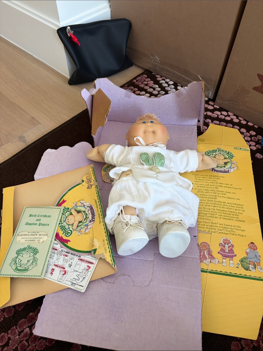 Cabbage Patch Kids Baby Doll in White Romper with Certificate